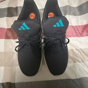 adidas Men’s Black Sneakers with Teal Logo